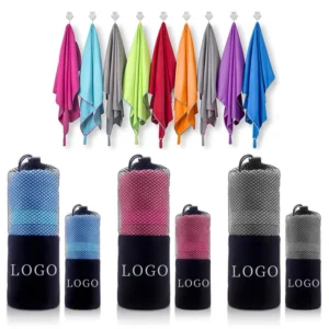 Custom Logo Microfiber Beach Towel Sand-Free Antibacterial Quick-Dry Chair Cover