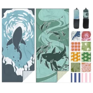 Custom Logo Microfiber Beach Towel Sand Free Quick Dry Super Absorbent Lightweight