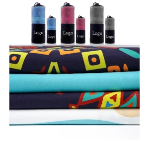 Custom Logo Microfiber Beach Towel - Waterproof Quick Dry Lightweight Large