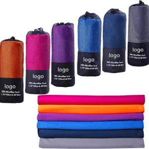 Custom Logo Microfiber Beach Towels Sand Free Antimicrobial Summer Sports