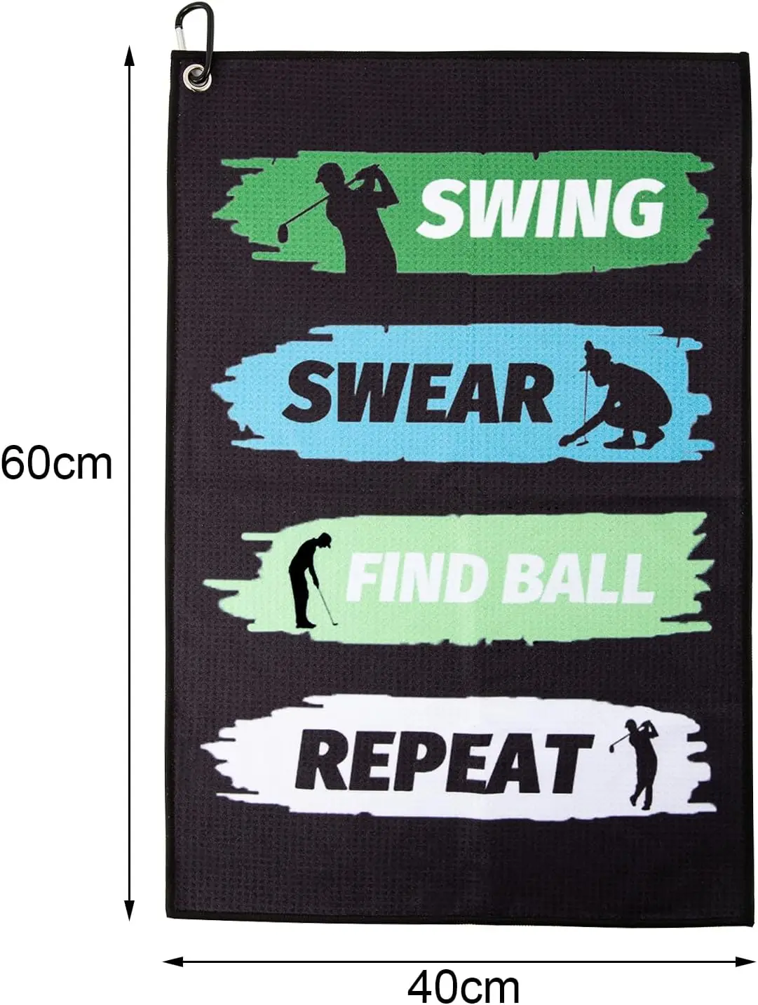 Custom Logo Microfiber Golf Towel Quick Dry Waffle with Clip Multi-Use Sports Towel Funny Gift - Image 6