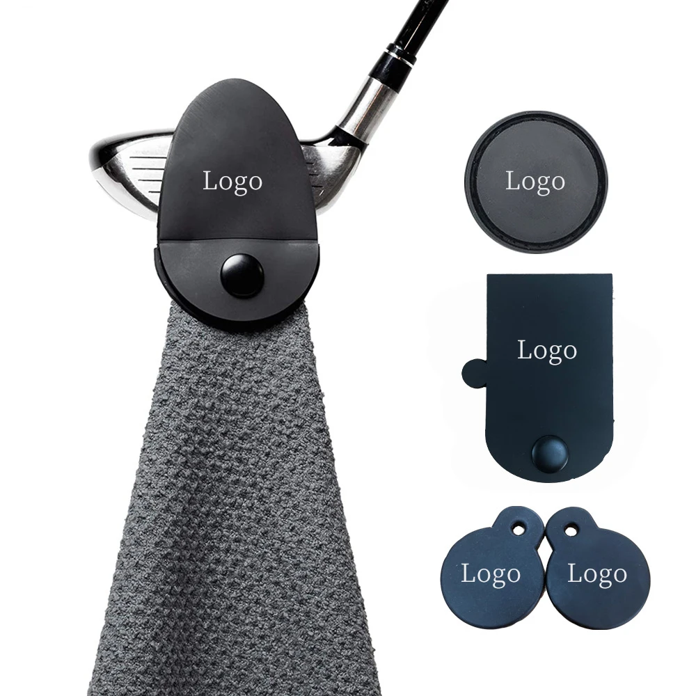 Custom Logo Microfiber Golf Towel with Magnetic Clip and Zipper Pocket - Image 2