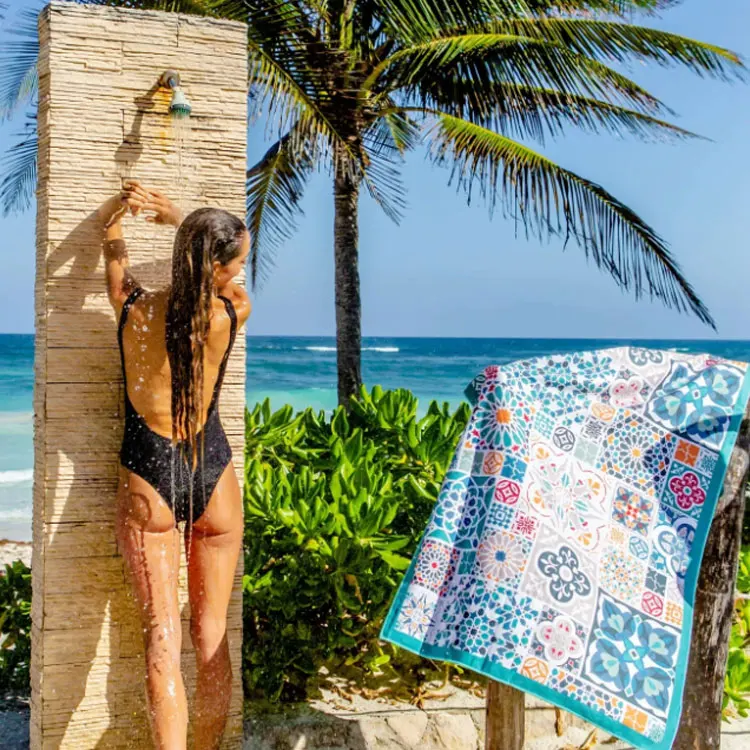 Custom Logo Microfiber Luxury Recycled Beach Towel Large Quick Dry Summer Sublimation Sports