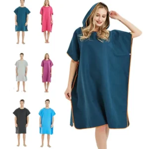 Custom Logo Microfiber Poncho Towel Quick Dry Sand-Free Hooded for Adults