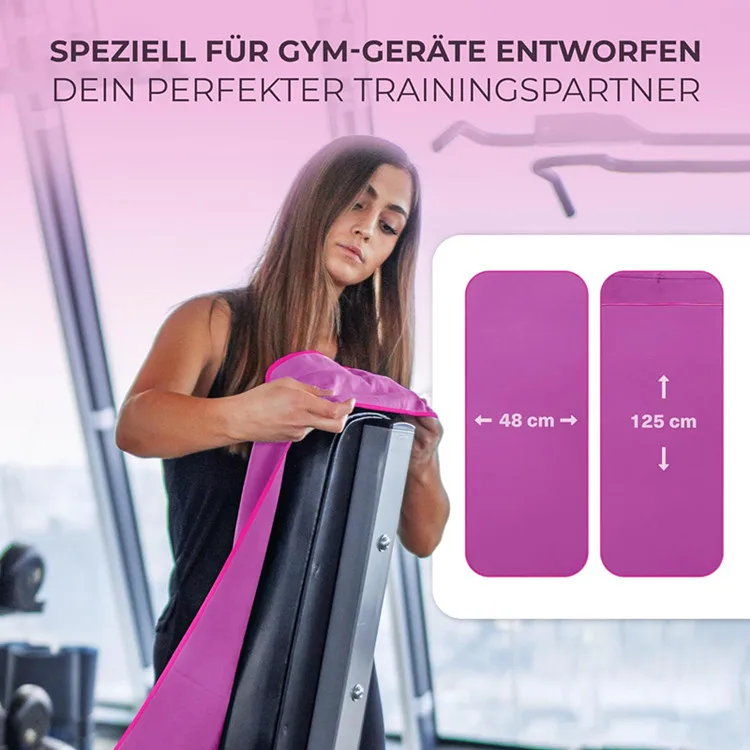 Custom Logo Microfiber Sports Towel with Zipper Pocket Compressed Gym Towel - Image 5
