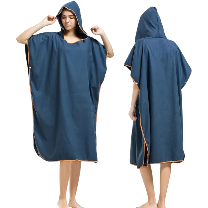 Custom Logo Microfiber Surf Poncho Quick Dry Beach Towel with Hood