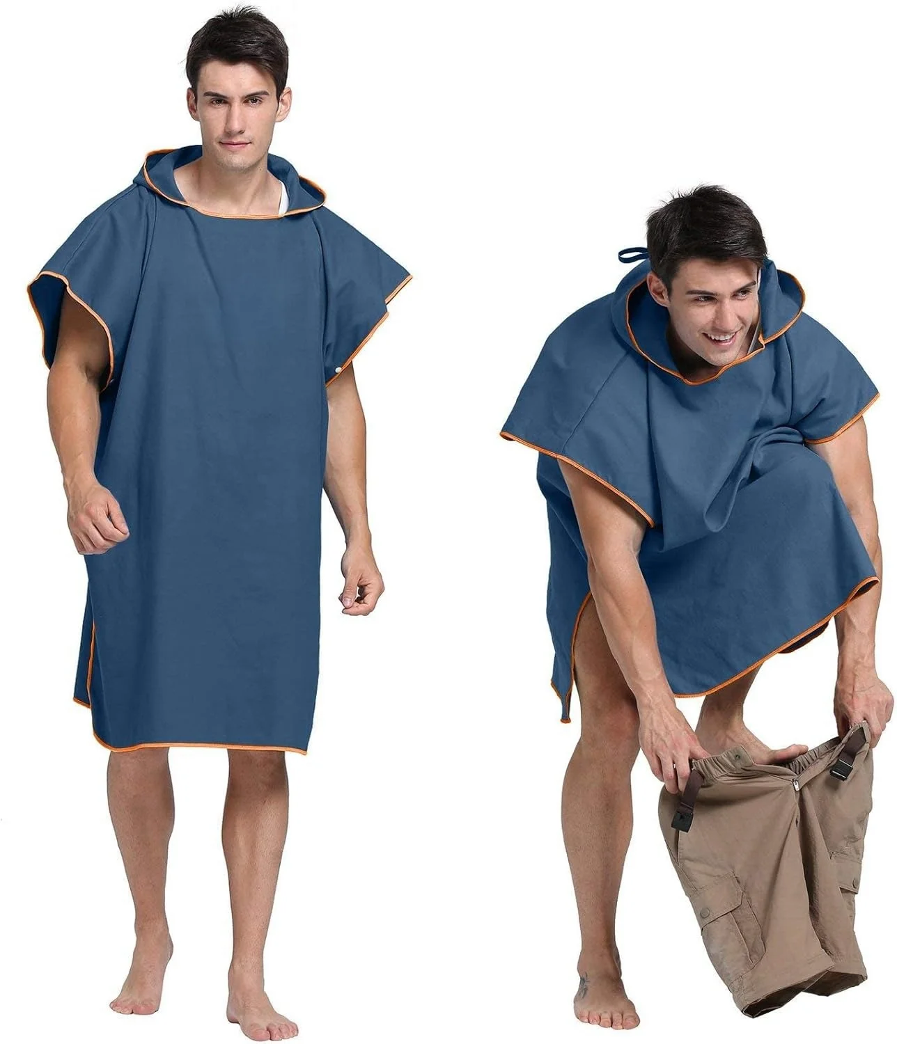 Custom Logo Microfiber Surf Poncho Quick Dry Beach Towel with Hood - Image 2