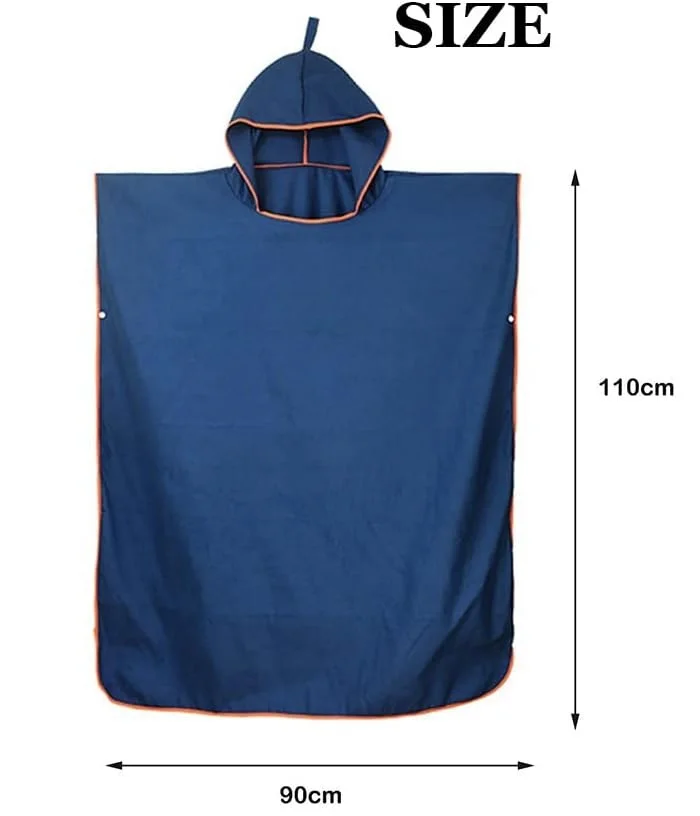 Custom Logo Microfiber Surf Poncho Quick Dry Beach Towel with Hood - Image 6