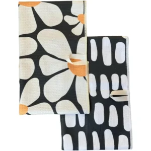 Custom Logo Microfiber Waffle Dish Towel Absorbent Fast-Drying Kitchen Tea