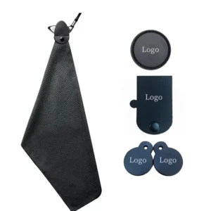 Custom Logo Microfiber Waffle Golf Towel 400gsm Quick Dry Eco-Friendly Magnet Clip