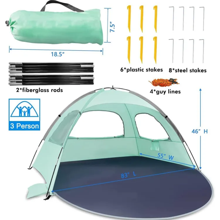 Custom Logo Modern Pop-Up Camping Tent Waterproof Polyester Windproof Anti-UV Awning - Image 6