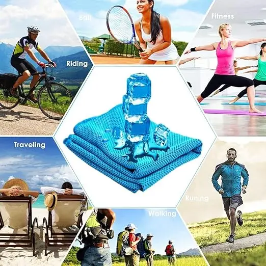 Custom Logo Quick Dry Ice Towel Soft Lightweight Cooling Microfiber Sports Gym Towel - Image 6