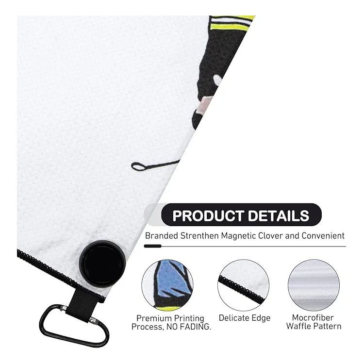 Custom Logo Quick Dry Magnetic Golf Towel Ultra Absorbent Lightweight - Image 2