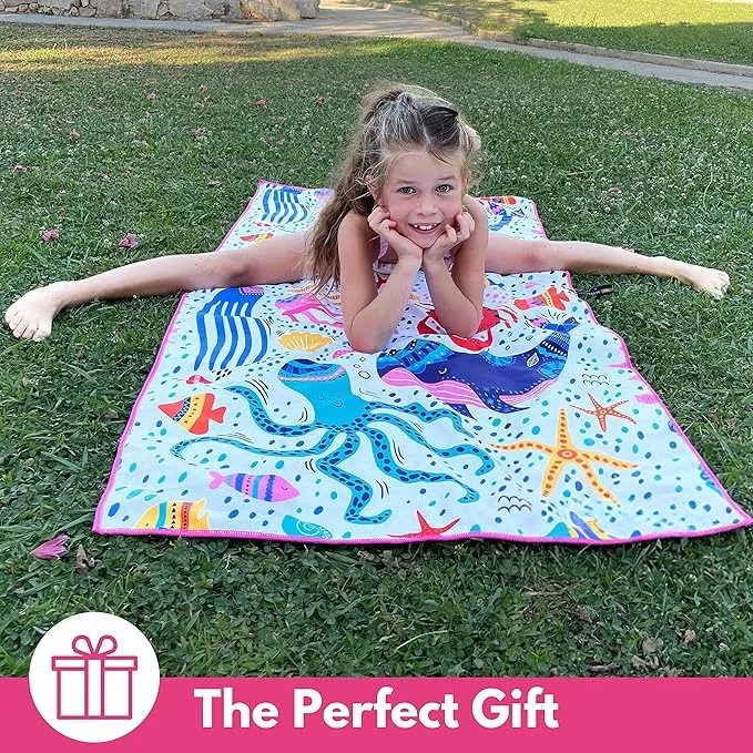 Custom Logo Quick Dry Microfiber Gym Towel Compressed Lightweight Large Luxury Pattern - Image 6