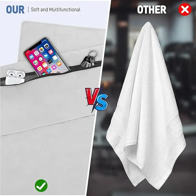 Custom Logo Quick Dry Microfiber Sports Gym Towel Ice Towel with Zipper - Image 3
