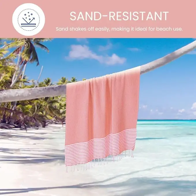 Custom Logo Quick Dry Soft Lightweight Wearable Large Waffle Microfiber Beach Towel - Image 3