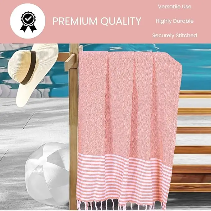 Custom Logo Quick Dry Soft Lightweight Wearable Large Waffle Microfiber Beach Towel - Image 5