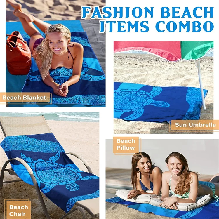 Custom Logo Sand Free Microfiber Beach Towel Large Quick Dry Summer - Image 2