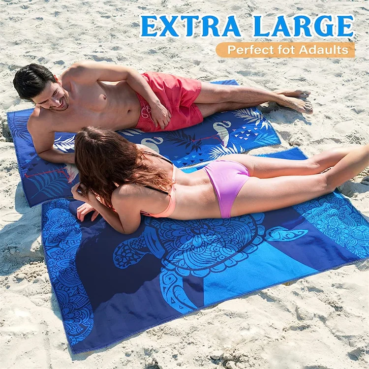 Custom Logo Sand Free Microfiber Beach Towel Large Quick Dry Summer - Image 3