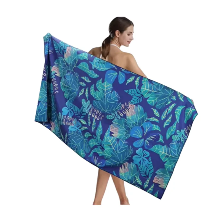 Custom Logo Sand Free Quick-dry Microfiber Beach Towel Customization Outdoor
