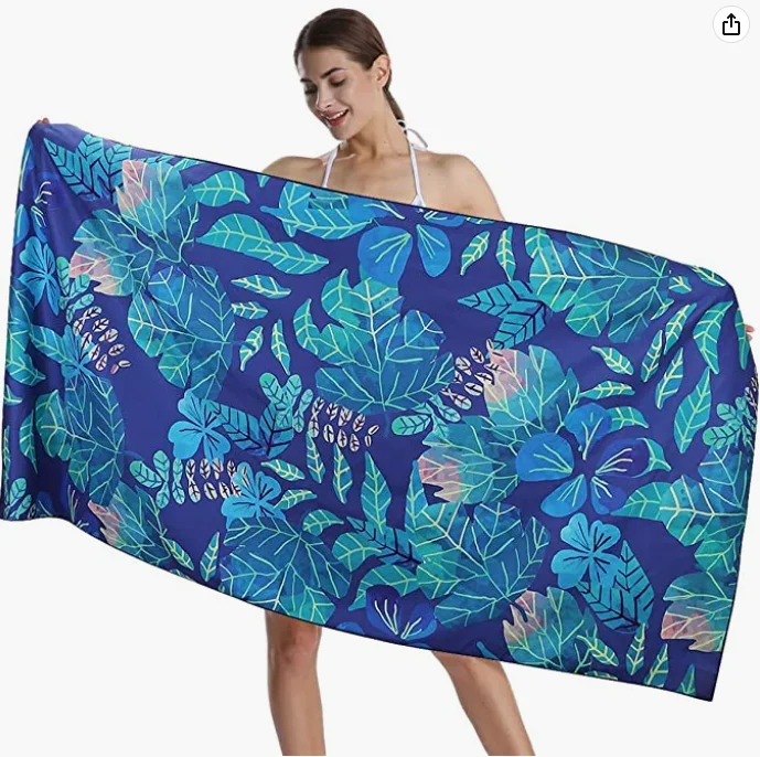 Custom Logo Sand Free Quick-dry Microfiber Beach Towel Customization Outdoor - Image 2