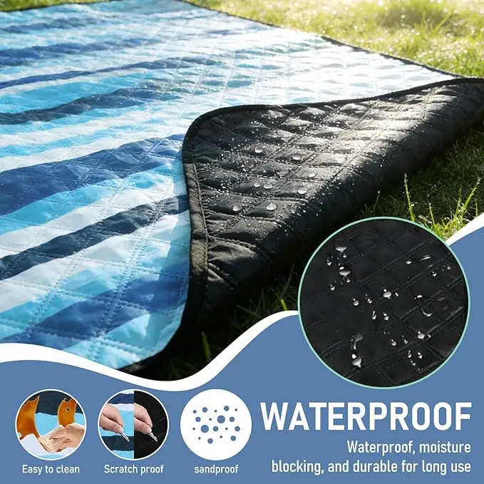 Custom Logo Waterproof Picnic Blanket Foldable Large Outdoor Mat Camping Beach Park Corporate Gift - Image 2