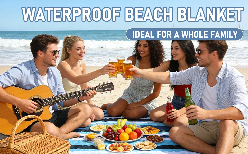 Custom Logo Waterproof Picnic Blanket Foldable Large Outdoor Mat Camping Beach Park Corporate Gift - Image 3