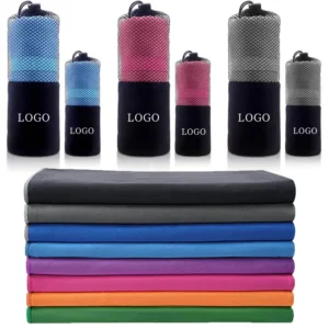 Custom Made Microfiber Beach Chair Towel Quick Dry Sand-Free Extra Large Polyester Promotional Pockets