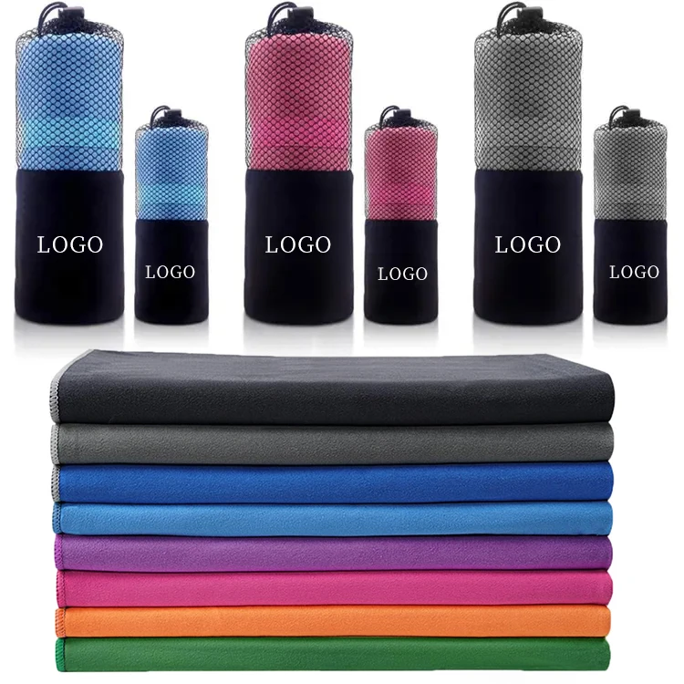 Custom Made Microfiber Beach Chair Towel Quick Dry Sand-Free Extra Large Polyester Promotional Pockets