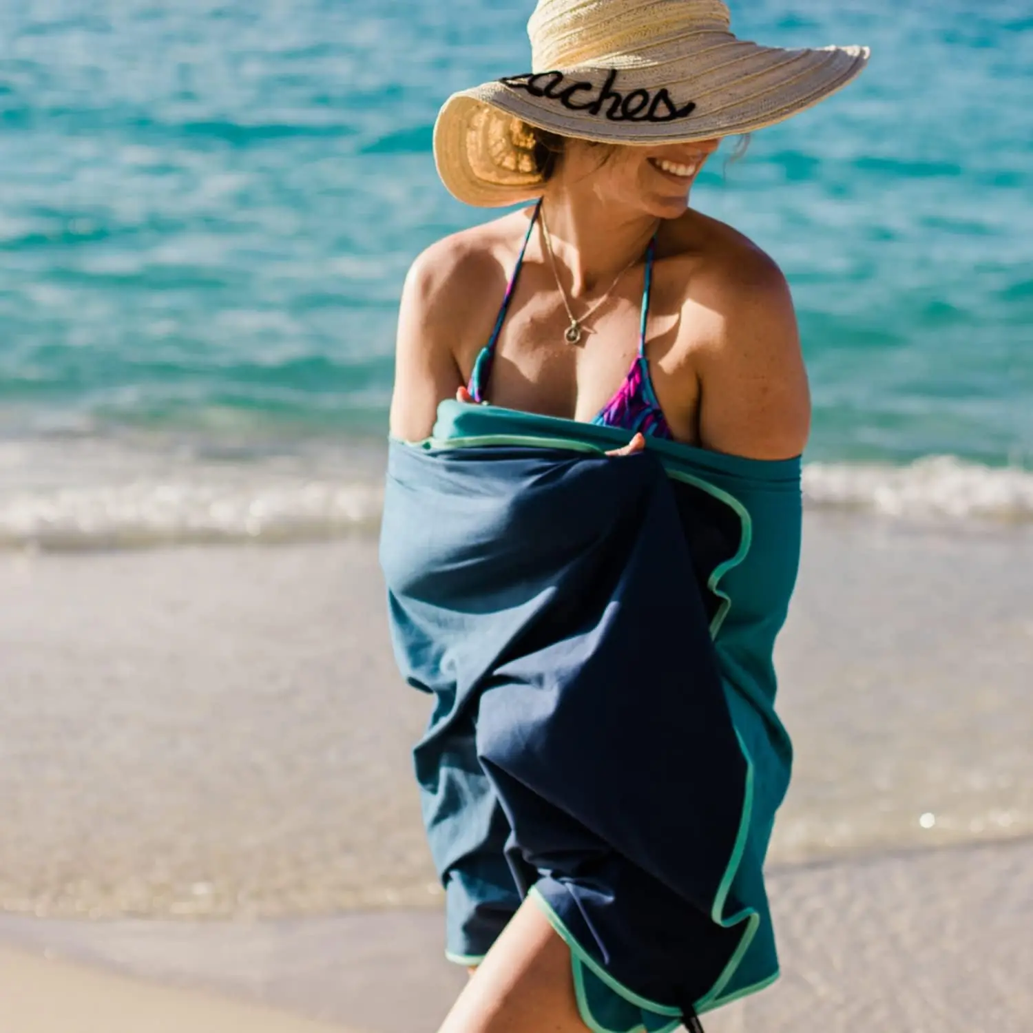 Custom Microfiber Antimicrobial Quick-Dry Beach Towel Sustainable Suede Travel Pool - Image 2
