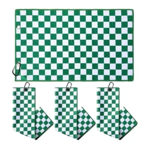 Custom Microfiber Golf Towel Clip Double Printed Waffle Quick-Dry OEKO-TEX