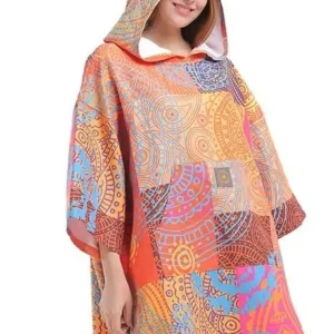 Custom Microfiber Towel Poncho Printed Beach Robe Terry Adults Outdoor Recycled