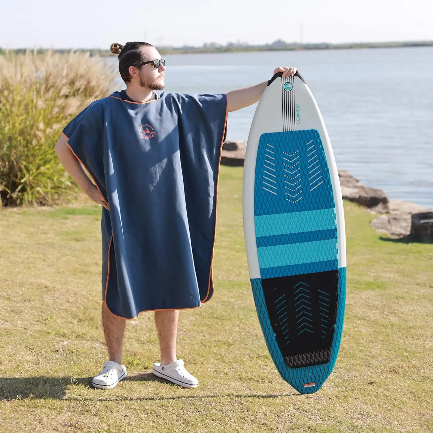 Custom Microfiber Towel Poncho Printed Beach Robe Terry Adults Outdoor Recycled - Image 6