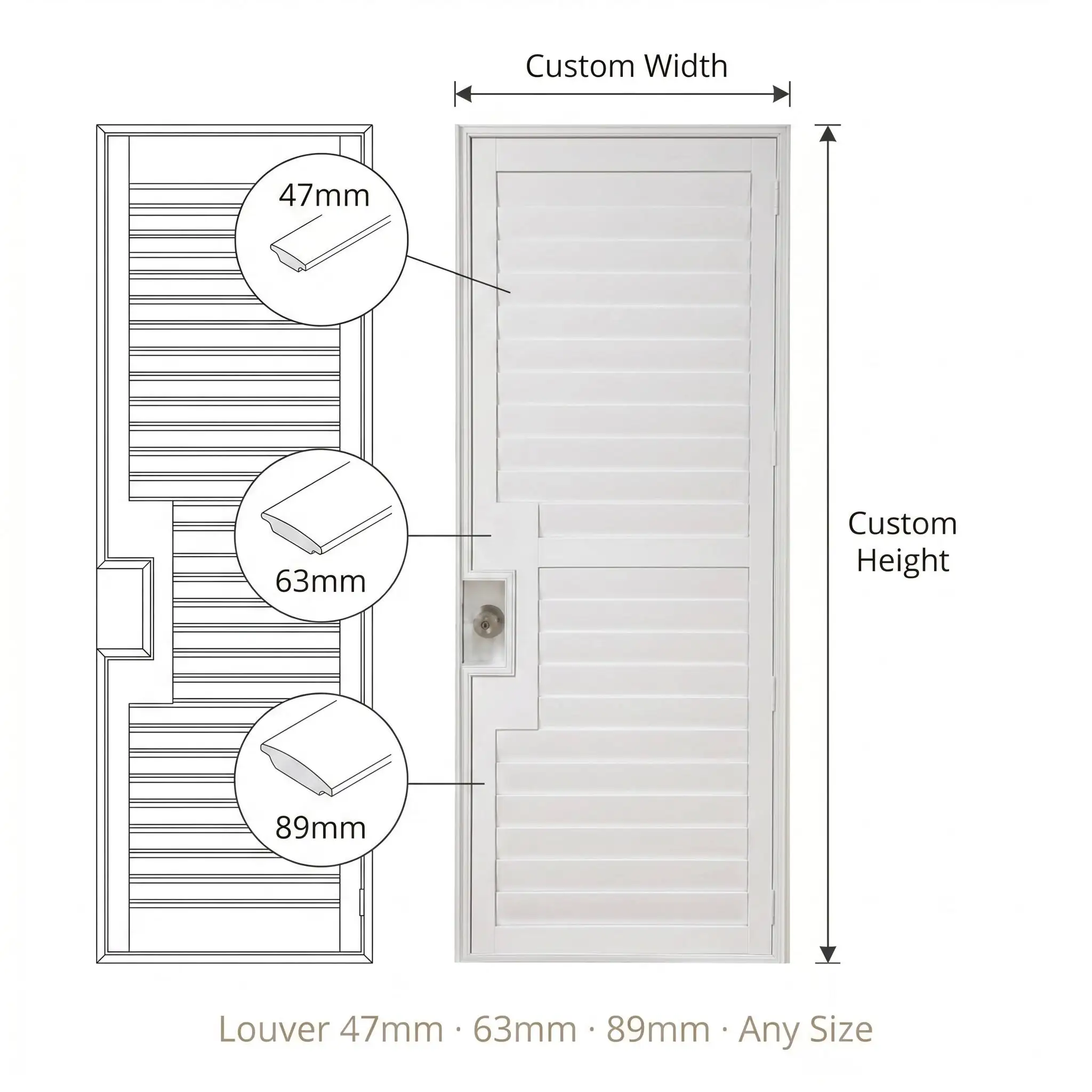 Custom Painted French Door Shutters Solid Paulownia Wood Built-In or Outside Mount - Image 5