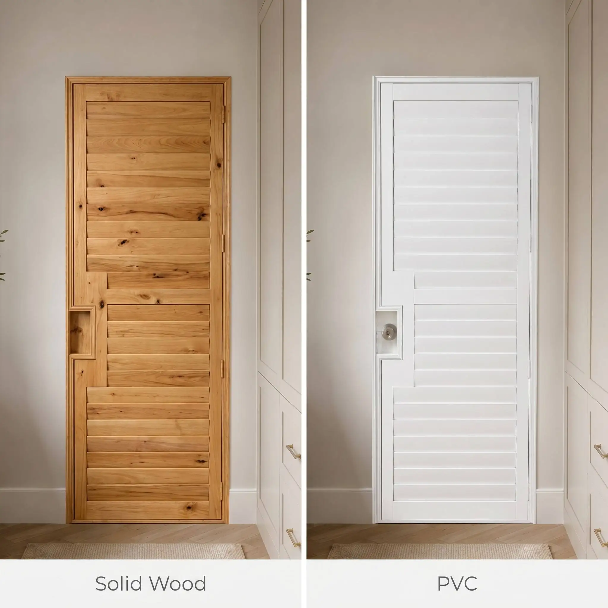 Custom Painted French Door Shutters Solid Paulownia Wood Built-In or Outside Mount - Image 6