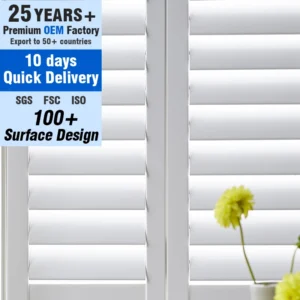 Custom Paulownia Wood Plantation Shutters Factory Wholesale Interior Window