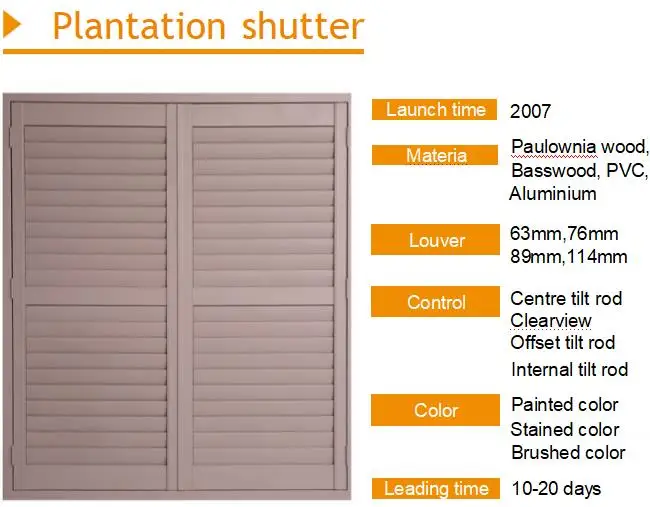 Custom Paulownia Wood Plantation Shutters Factory Wholesale Interior Window - Image 6