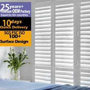 Custom Paulownia Wood Shutters UV Blocking Eco-Friendly Durable Custom Size