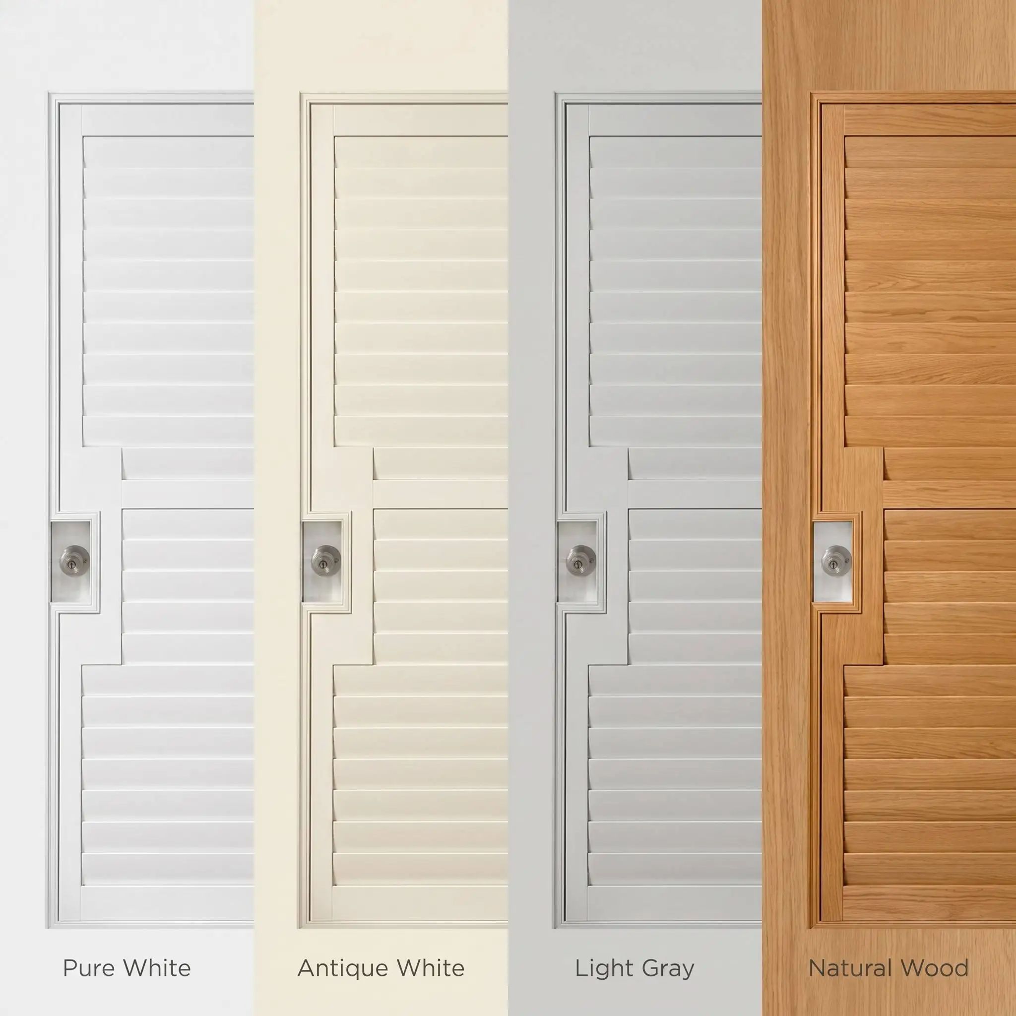 Custom Plantation Shutter French Door Paulownia Wood Adjustable Louvers 63mm 89mm - Image 5