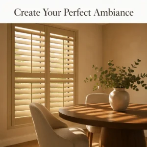 Custom Plantation Shutter Solid Wood Paulownia 63mm Stained Louvre Tilt Rod