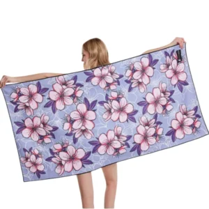 Custom Printed Eco-Friendly Microfiber Waffle Beach Towel Fast-Drying Super Absorbent Antimicrobial
