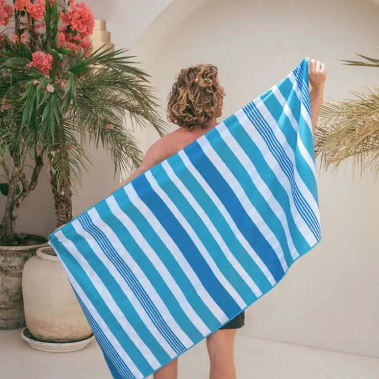 Custom Printed Logo Luxury Extra Large Microfiber Beach Towel Sand-Free Sports Polyester - Image 6