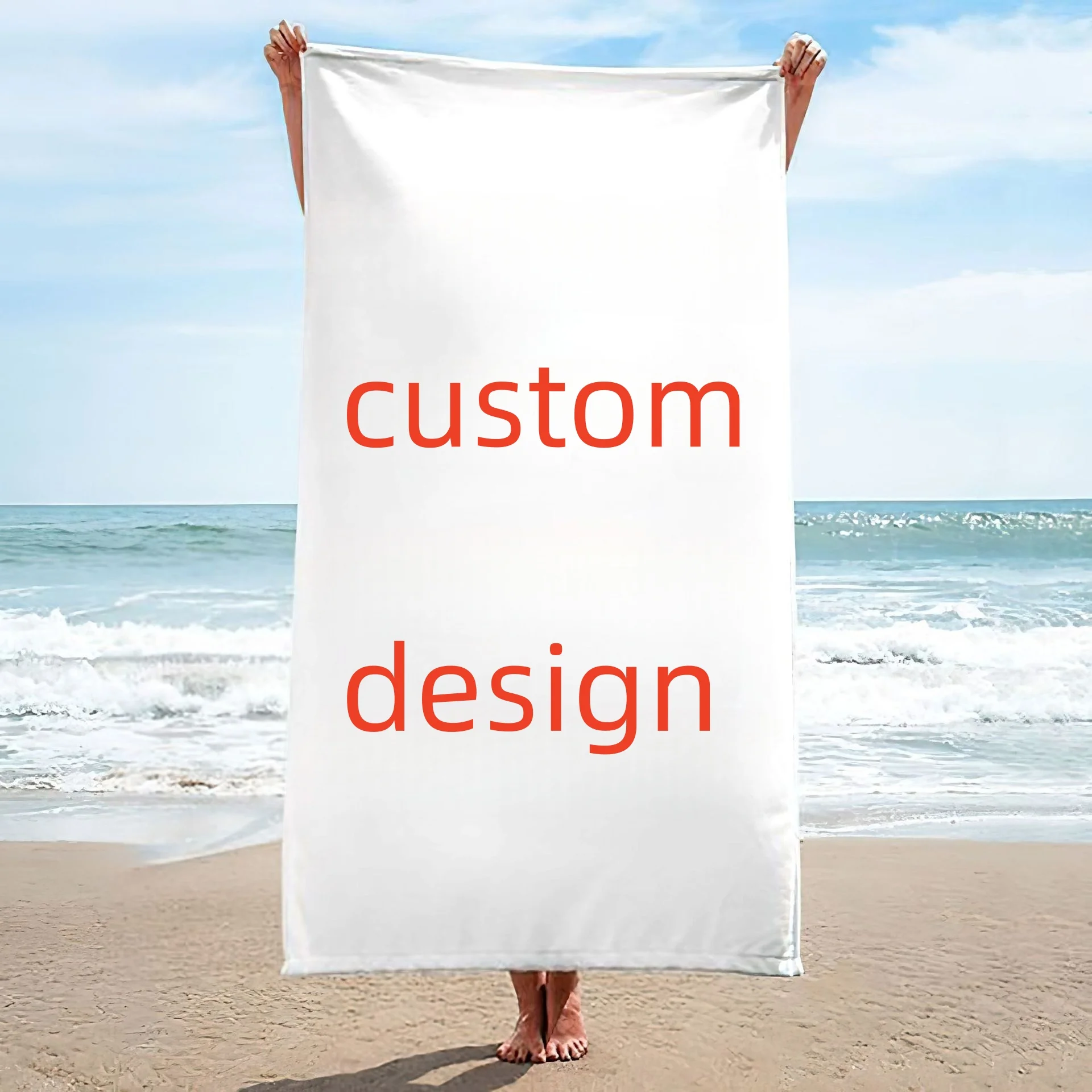 Custom Printed Microfiber Beach Towel Recycled Sand Proof Fast Drying