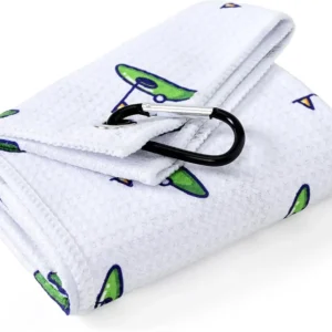 Custom Printed Microfiber Golf Towel with Carabiner Clip Easy Clean Sports