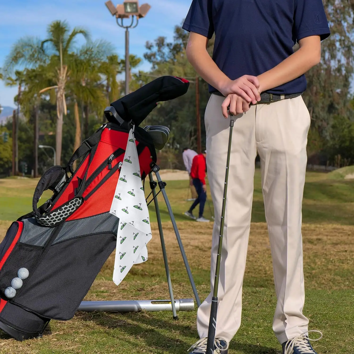 Custom Printed Microfiber Golf Towel with Carabiner Clip Easy Clean Sports - Image 5