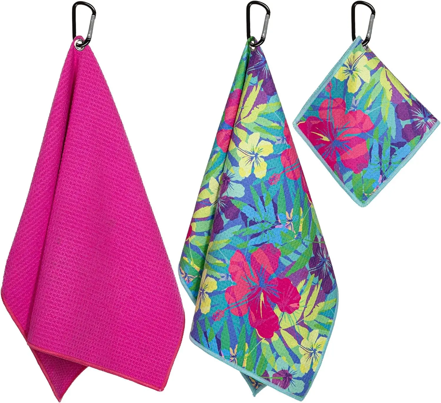 Custom Printed Microfiber Golf Towel with Hook - High Quality Waffle Weave