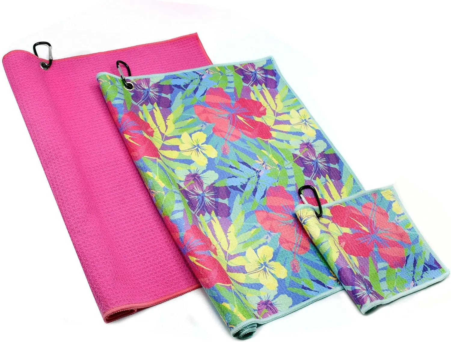 Custom Printed Microfiber Golf Towel with Hook - High Quality Waffle Weave - Image 3