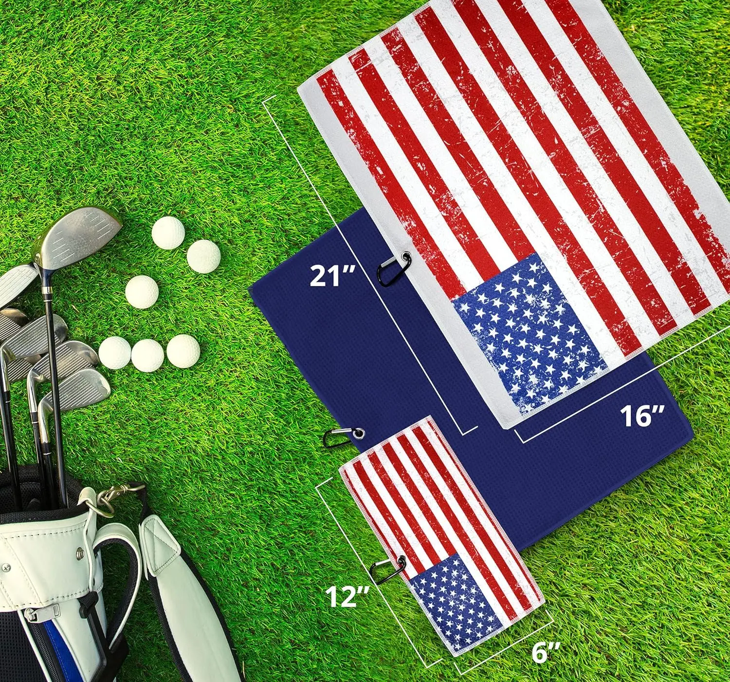 Custom Printed Microfiber Golf Towel with Hook - High Quality Waffle Weave - Image 6