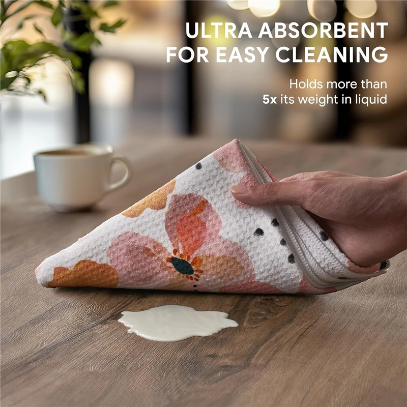 Custom Printed Microfiber Kitchen Hand Towel Waffle High Absorbent Soft Durable Dish Towel - Image 6