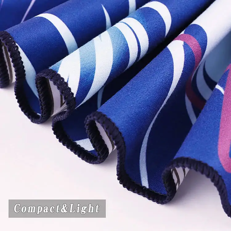 Custom Printed Microfiber Luxury Beach Towel Quick Dry Oversize Sand-Free Sports Pattern Light Weight Compressed Zipper-Pocket - Image 2